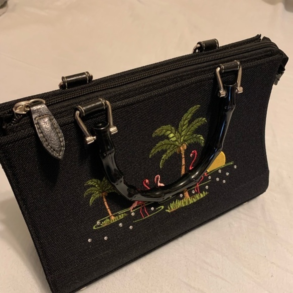 Mini bamboo handle bag